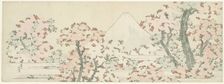 The Mount Fuji with Cherry Trees in Bloom. Artist: Hokusai, Katsushika (1760-1849)