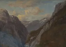 The Mountain Jordalsnuten in Sogn, 1839. Creator: Thomas Fearnley