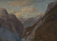 The Mountain Jordalsnuten in Sogn, 1839. Creator: Thomas Fearnley