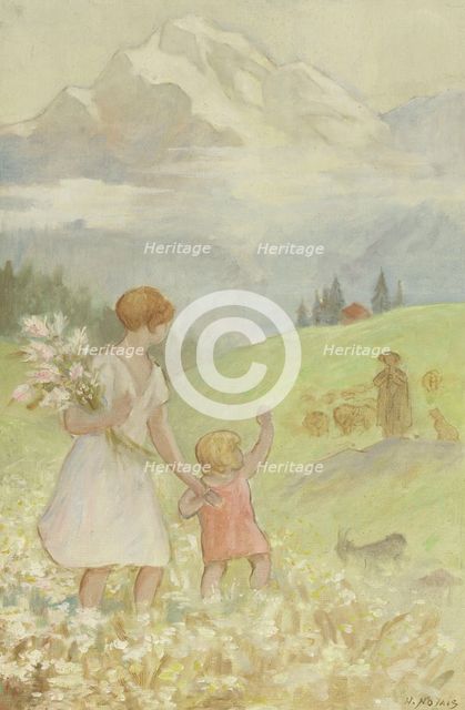 The mountains: sketch for the playground of the girls' school in rue Dupleix..., c.1933.  Creator: Henri Nozais.