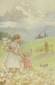 The mountains: sketch for the playground of the girls school in rue Dupleix..., c.1933. Creator: Henri Nozais