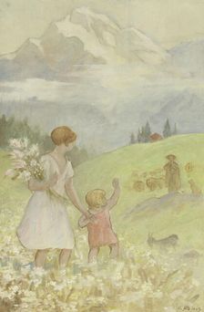 The mountains: sketch for the playground of the girls school in rue Dupleix..., c.1933. Creator: Henri Nozais