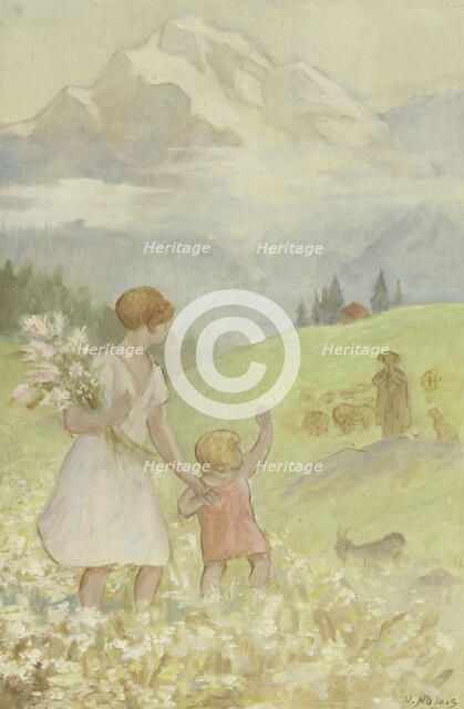 The mountains: sketch for the playground of the girls' school in rue Dupleix..., c.1933.  Creator: Henri Nozais.