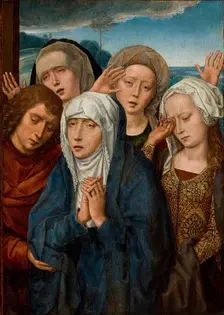 The Mourning Virgin with Saint John and the Pious Women from Galilee, 1485-1490. Creator: Memling, Hans (1433/40-1494)