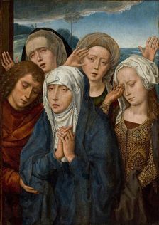 The Mourning Virgin with Saint John and the Pious Women from Galilee, 1485-1490. Creator: Memling, Hans (1433/40-1494)