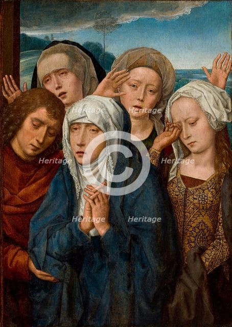 The Mourning Virgin with Saint John and the Pious Women from Galilee, 1485-1490. Creator: Memling, Hans (1433/40-1494).