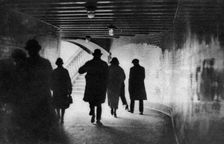 The mouth of a Thames-side subway, London, 1926-1927