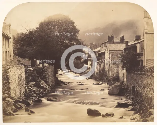 The Mouth of the East and West Lyn, Lynmouth, North Devon, 1856. Creator: Henry Pollock.