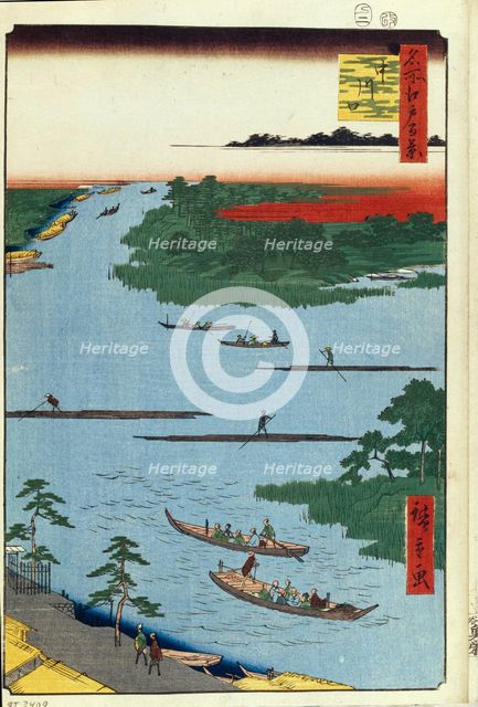 The mouth of the Nakagawa River (One Hundred Famous Views of Edo), 1856-1858. Artist: Hiroshige, Utagawa (1797-1858)