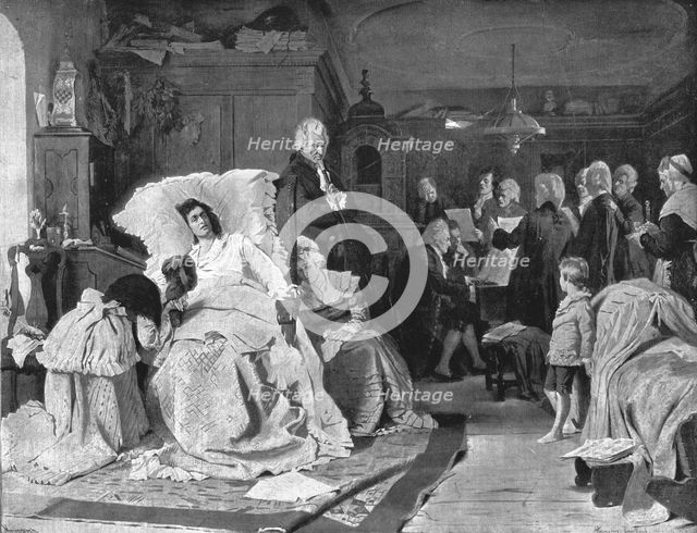 ''The Mozart Centenary - "Mozart's Last Moments"; after Hermann Kaulbach', 1891. Creator: Unknown.