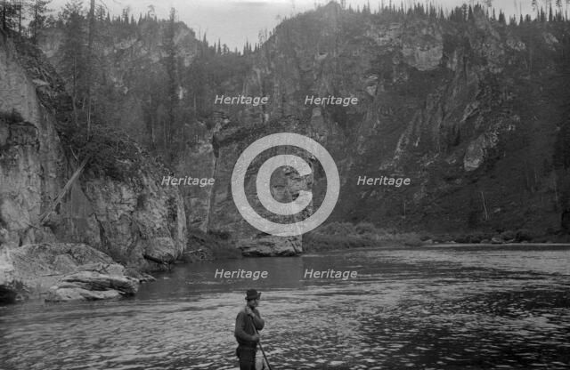 The Mrassu River Near a Rapid, Near the Chileiskie Rocks, Between Srednii Chilei..., 1913. Creator: GI Ivanov.
