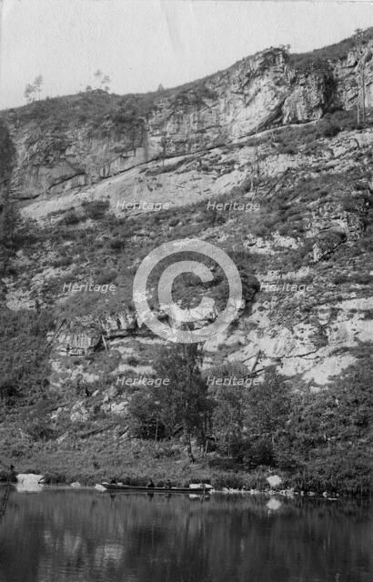 The Mrassu River Shore Between Srednii Chilei and Ust'-Anzas Uluses, 1913. Creator: GI Ivanov.