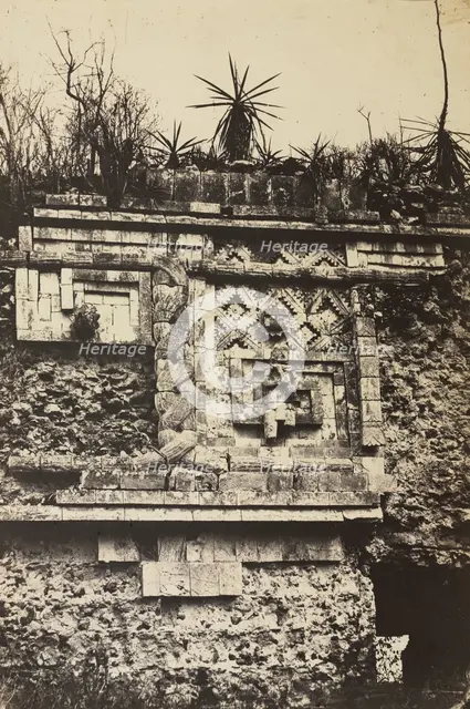 The Nunnery, Uxmal, 1860. Creator: Claude-Joseph-Désiré Charnay (French, 1828-1915); Gide et J. Baudry.