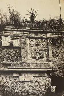 The Nunnery, Uxmal, 1860. Creator: Claude-Joseph-Désiré Charnay (French, 1828-1915); Gide et J. Baudry