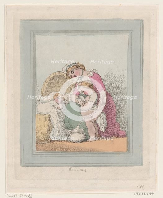 The Nursery, 1799?., 1799?. Creator: Thomas Rowlandson.