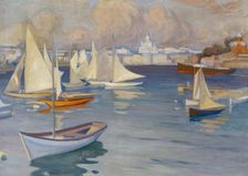The Nyländska Jaktklubben Harbour in Helsinki, 1899. Creator: Albert Edelfelt