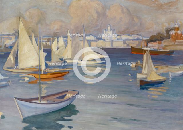 The Nyländska Jaktklubben Harbour in Helsinki, 1899. Creator: Albert Edelfelt.