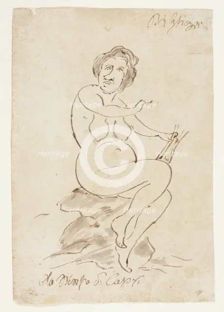 The Nymph of Capri, 1694-1755. Creator: Pier Leone Ghezzi.