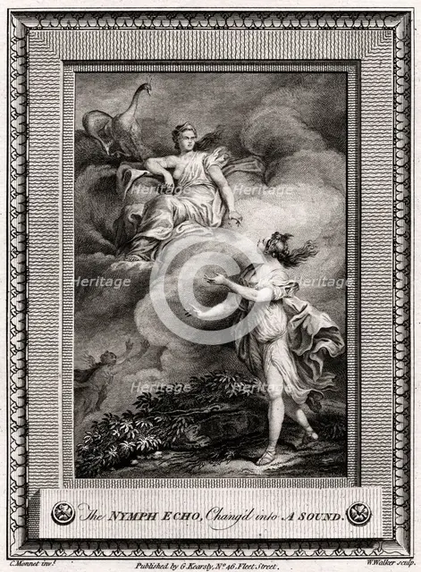 'The Nymph Echo, Chang'd into A Sound', 1774. Artist: W Walker