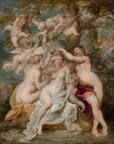 The nymphs crowning the Goddess of Abundance, ca 1603