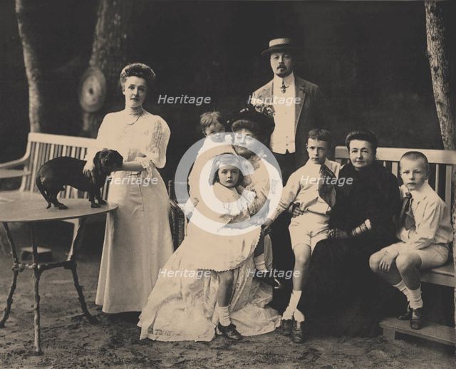 The Nabokov Family. Vladimir Dmitriewitsch, Elena Ivanovna, Maria Ferdinandovna with children.