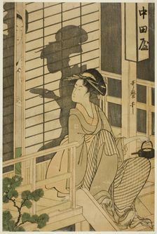 The Nakadaya teahouse, Japan, c. 1794/95. Creator: Kitagawa Utamaro