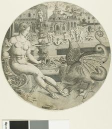 The Naked Woman and the Dragon, 1553. Creator: Allaert Claesz