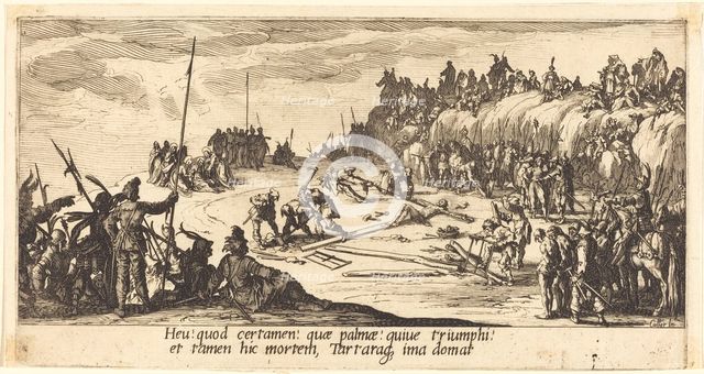 The Nailing to the Cross, c. 1618. Creator: Jacques Callot.