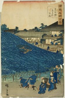 The Naniwaya Pine Tree at Sakai in Izumi Province (Senshu Sakai Naniwaya no matsu), from t..., 1859. Creator: Utagawa Hiroshige II
