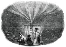 The Nassau balloon passing over Liege at night, 1836, (1886)