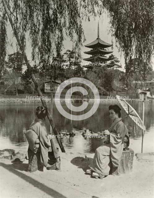 'The Nara Pagoda', 1910. Creator: Herbert Ponting.
