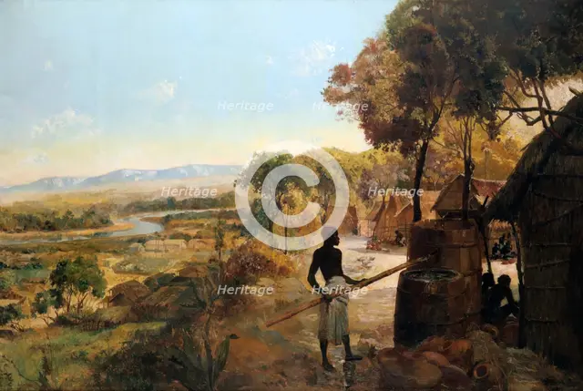 'The Native Village on the River', 1900. Artist: Unknown