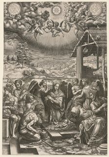 The Nativity, 1553. Creator: Giorgio Ghisi (Italian, 1520-1582); Hieronymus Cock