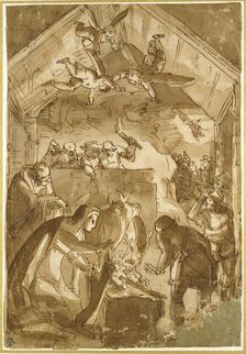 The Nativity, mid 16th century. Artist: Luca Cambiaso