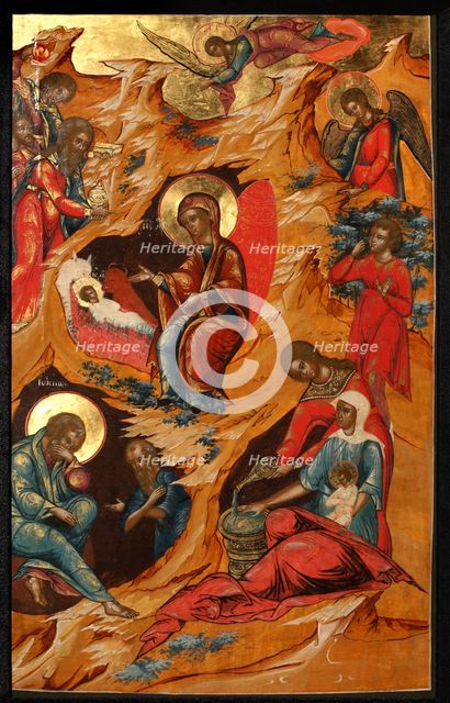 The Nativity of Christ, 18th century. Artist: Russian icon  