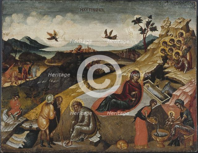 The Nativity of Christ, c. 1490. Creator: Greek icon.