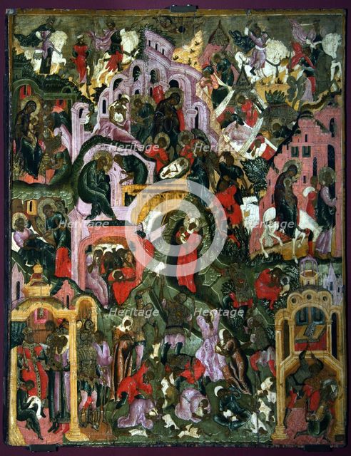 The Nativity of Christ, Second Half of the 17th cen.. Artist: Russian icon  