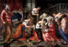 The Nativity of John the Baptist 1550. Artist: Jacopo Tintoretto