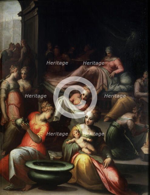 'The Nativity of John the Baptist', 16th century.  Artist: Giovanni Battista Naldini