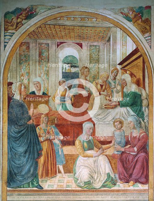 The Nativity of the Virgin, 1491. Creator: Gozzoli; Benozzo (ca 1420-1497).