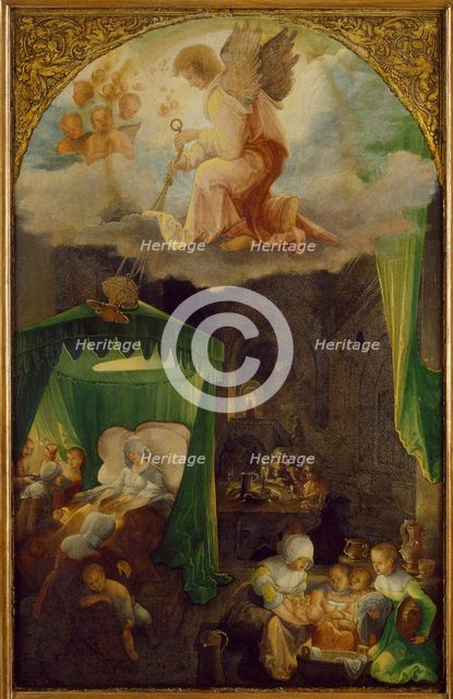 The Nativity of the Virgin, ca 1521. Artist: Huber, Wolf (1480/5-1553)