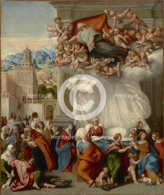 The Nativity of the Virgin, c 1550. Creator: Caroto, Giovan Francesco (c. 1480-1555).