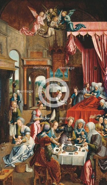 The Nativity of the Virgin Mary, 1490. Creator: Cornelisz van Oostsanen, Jacob (ca. 1470-1533).