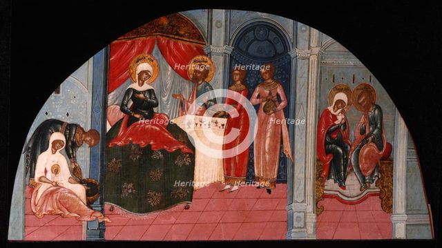 The Nativity of the Virgin, Mid of the 19th cen.. Artist: Russian icon  