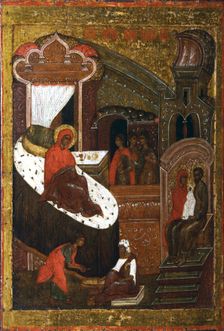 The Nativity of the Virgin, second half of the16th century. Creator: Russian icon