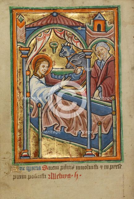 The Nativity, about 1190-1200; text added about 1480-1490. Creator: Unknown.