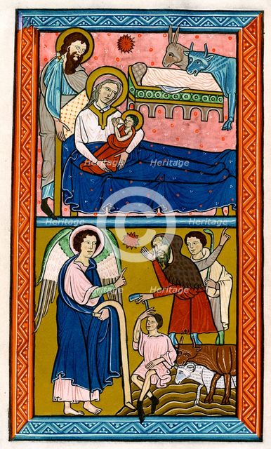 The Nativity and the Annunciation to the Shepherds, early 13th century. Artist: Unknown