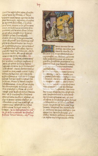 The Nativity and The Adoration of the Christ Child; Miroir Historial, about 1475. Creator: Unknown.