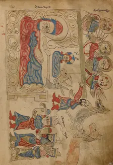 The Nativity and The Adoration of the Magi; Gospel Book, 1386. Creator: Unknown