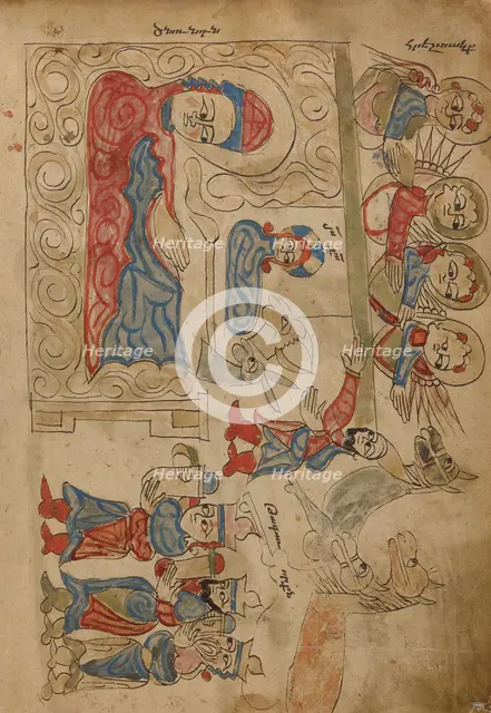 The Nativity and The Adoration of the Magi; Gospel Book, 1386. Creator: Unknown.